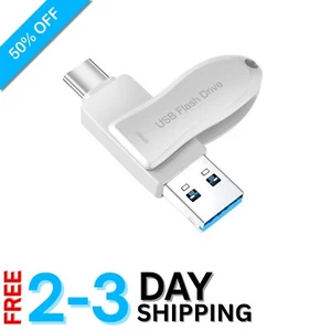 Élégante clé USB 256 Go - Double USB-C et USB 3.0 pour stockage polyvalent - Photo 1/6