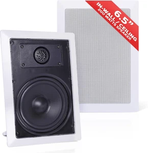 Two Way Stereo Sound Speaker - Dual Professional Audio Speakers System - in Wall - Picture 1 of 7