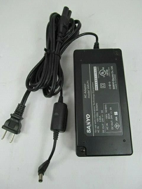 OEM SANYO AC ADAPTOR VAR-P1 POWER ADAPTER 100-120V 50/60Hz / 24V - Image 1 of 2