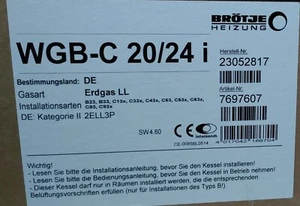 Gas-Brennwert Kessel WGB-C 20/24 I LL-Gas von Brötje mit Anschluss Set - Bild 1 von 2