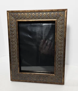 Bronzefarben Holz geätzt Bilderrahmen für 5" x 7" Foto verziertes Design stehend - Bild 1 von 9