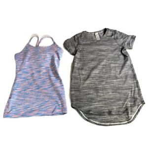 Iviva (lululemon athletica) girl’s lot of 2 activewear tops size 10 school/gym