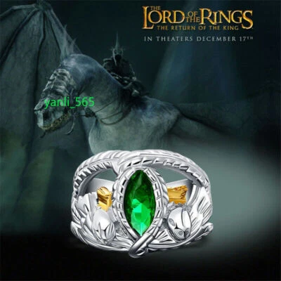 Anillo Señor de los Anillos Aragorn de Barahir Anillo Plata de Ley 925 Multi-tamaño Foto 1 de 4