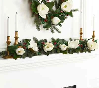 4' Magnolia and Berry Garland by Valerie - Image 1 of 4
