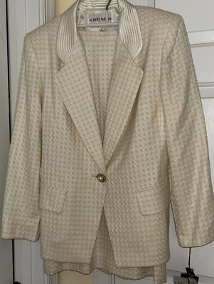 NWT Albert Nipon Womens Off White Dress Suit Wedding Ret. $405 - Size 10 / 12 - Image 1 of 4