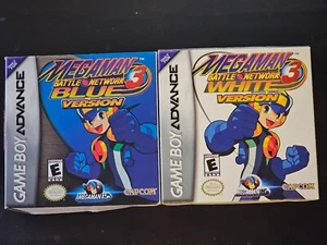 Mega Man Battle Network 3 MMBN Lot Blue White Game Boy Advance GBA CIB Complete - Picture 1 of 21