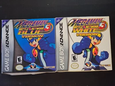 Mega Man Battle Network 3 MMBN Lot Blue White Game Boy Advance GBA CIB Complete - Image 1 of 4