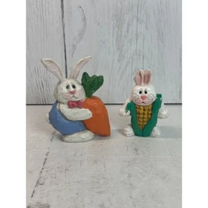 2 figuras de Pascua Eddie Walker conejo conejito maíz zanahoria medio oeste cataratas de cañón - Imagen 1 de 5