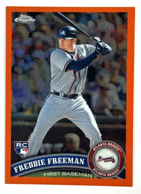 Topps Chrome Freddie Freeman #173 Orange Refractor RC 2011 Foto 1 de 2
