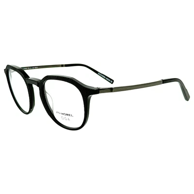 Armação de óculos masculina de plástico Morel OGA 10153O NG10 preta 50-22 França - Imagem 1 de 4