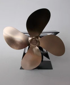 4 Blade Silent Heat Powered Wood Stove Top or Fireplace Fan Spins Easily & Fast - Picture 1 of 6