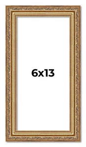 6x13 Frame Gold Solid Wood Picture Frame Width 1.25 Inches | Interior Frame Dept - Picture 1 of 9