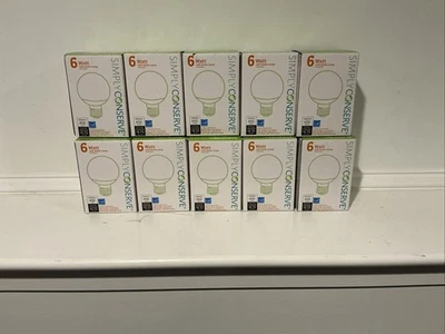10 Simply Conserve Globe 6W (40W) Globe Dimmable LED Light Bulbs Soft - Image 1 of 4