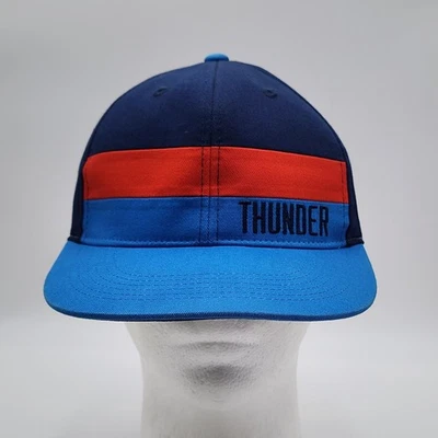 Oklahoma City OKC Thunder SnapBack Flat Bill Cap Men’s Hat Blue Red NWOT - Image 1 of 4