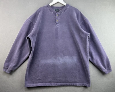 Винтажная мужская толстовка McIntosh & Seymour XL фиолетовая Henley хлопок флис 90-е - Изображение 1 из 4