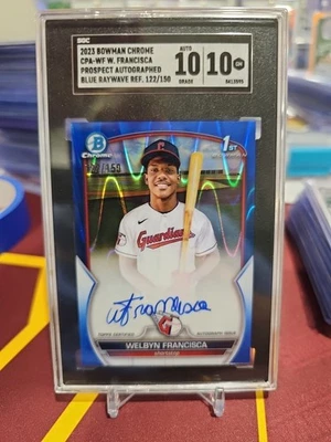 2023 Bowman Chrome Welbyn Francisca Prospect Blue Wave Auto /150 Sgc 10 10 - Image 1 of 3