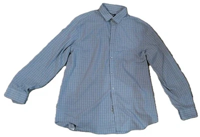 DKNY Slim Fit Button Down Dress Shirt Grey Striped Size Large 16 32/33 - Image 1 of 3