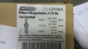 NEW Speedaire 4ZK96 Filter/Regulator 1/2" w/Metal 4ZK96A - Picture 1 of 2