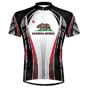 Primal Wear California Republic Men's Cycling Jersey Racing Hidden Zipper Shirt