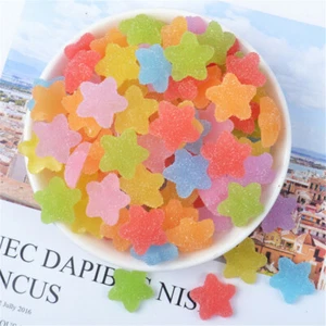 20 pcs Resin Star Shaped Candy Cabochons Scrapbooking Crafts Accessories 18mm - Picture 1 of 20