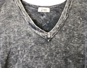 J. Camisa Her Top Med Mineral Wash Moonlight Tides Ashed Negra Grunge Distress NUEVA - Imagen 1 de 15