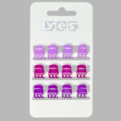 12 x mini Haarkrebse Haarklammern Haarclip lila Lilatöne ca 1 cm x 1,3 cm SOLIDA