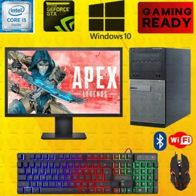 Apex Legends Dell i5 Gaming Desktop PC Computer SSD Nvidia GT1030 Win10 8GB  - Image 1 of 4