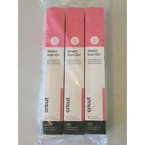 LOT 3 PINK Cricut Smart Iron-On Heat Transfer Vinyl 13" x 3' Explore & Maker 3 - Picture 1 of 7