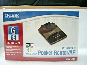 D-Link Wireless G Pocket Router/AP (DWL-G730AP)(New Old Stock)(QTY 1 ea)A04-1 - Picture 1 of 7