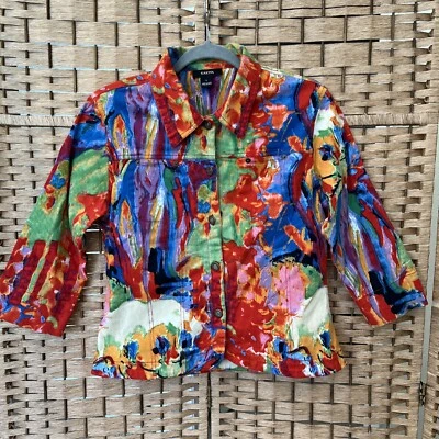 CHAQUETA VAQUERA ELÁSTICA KAKTUS COLORIDA LIGERA ARTÍSTICA MANGA 3/4 TALLA GRANDE Foto 1 de 4