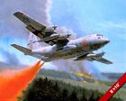 C-130 HERCULES FIRE FIGHTING PAINTING US MILITARY HISTORY ART REAL CANVAS PRINT