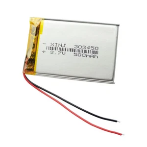 Batería Lipo 3.7v 500mah 1.85Wh Li-Polímero 303450 Para Altavoz Bluetooth GPS MP4 - Imagen 1 de 8