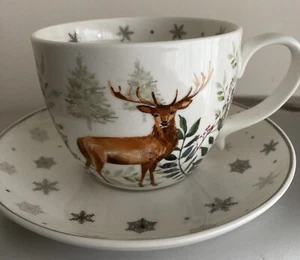 Weihnachten Hirsch Kaffeetasse & Untertasse - Bild 1 von 7