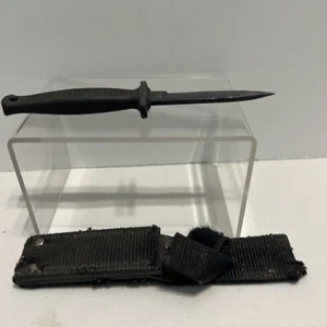 vintage edge mark fixed blade knife 440 Steel Japan 21-260 With Sheath - Picture 1 of 10