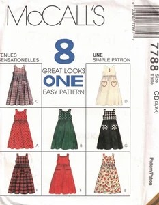 VESTIDO JUMPER McCALL'S Niñas Patrón Costura #7788, Sin Cortar - 2 3 4 - Imagen 1 de 2