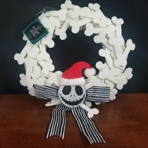 Disney Park Jack Skellington Nightmare Before Christmas Holiday Door Bone Wreath - Picture 1 of 2