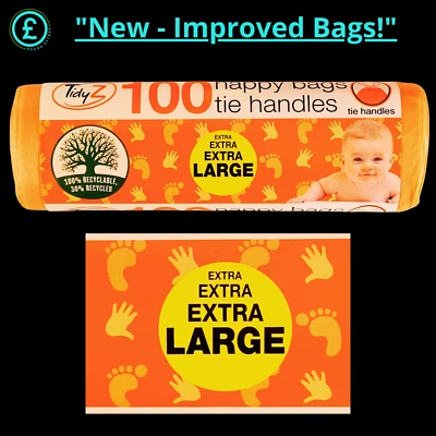 TIDYZ Nappies - Nappy Bags with Tie Handles - baby changing time - Disposable & Strong