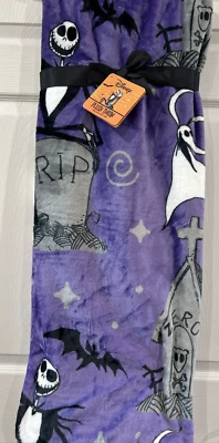 Nightmare Before Christmas Plush Throw Blanket 50X70” Jack Skellington Purple - Image 1 of 4
