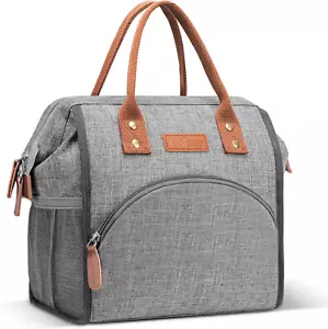 Lunch Bag Women Insulated Lunch Box Wide-Open Lunch Tote Bag Large Drinks Holder - Picture 1 of 12