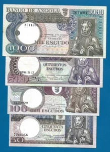 L7) PORTUGAL ANGOLA 4x Billetes 50/1000 Escudos 10-06-1973 CAMOES NICE SET - Imagen 1 de 9