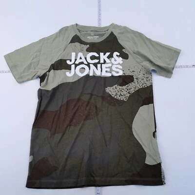 JACK & JONES Camiseta 14 Años Verde Niños Originales Estampado Gráfico Camuflaje - Imagen 1 de 4