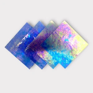 4 Pack Cornflower Blue Transparent Luminescent COE 96 Fusible Glass Sheets - Picture 1 of 3