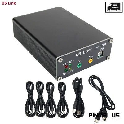 U5 Link For ICOM Radio Connector with Power Amplifier Interface DIN8-DIN8 pc66 - Image 1 of 4