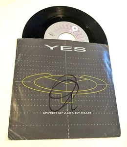 Jon Anderson of YES band REAL SIGNED Owner of a Lonely Heart 7" Record Vinyl COA - Picture 1 of 4