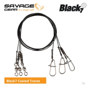 Savage Gear Black7 Coated Steel Wire Traces - Pike Zander Predator Lure Fishing - Picture 1 of 1
