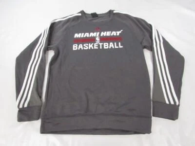 New Miami Heat Basketball Mens Size M Medium Gray Adidas Sweatshirt - Image 1 of 3