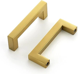 Paquete de 50 tiradores de cajón RAVINTE de 3" con orificios cuadrados centrales (latón Br) - Imagen 1 de 8