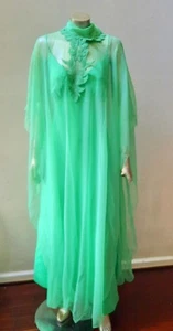 VESTIDO MAXI CON TIRANTES DE ESPAGUETI con apliques de gasa pajarita en el coño años 70 2 piezas conjunto talla 12 - Imagen 1 de 15
