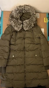 BCBGeneration women’s faux-fur khaki green coat, size M - Picture 1 of 3