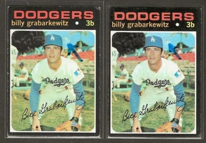 White & Red Dot Variation Pair (2) 1971 Topps #85 Grabarkewitz, Dodgers, EX/EXMT - Picture 1 of 3